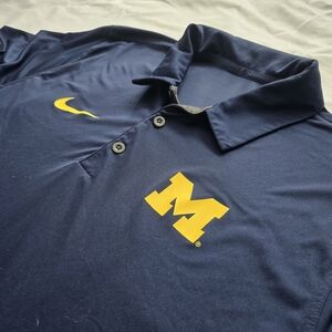 Nike Dri Fit Michigan Wolverines Polo Shirt Short Sleeve XL